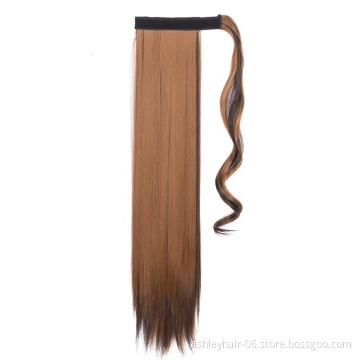 Julianna hair 26" wrap around ponytail yaki heat resistant kinky with base long full body synthetic braid wrap around ponytail